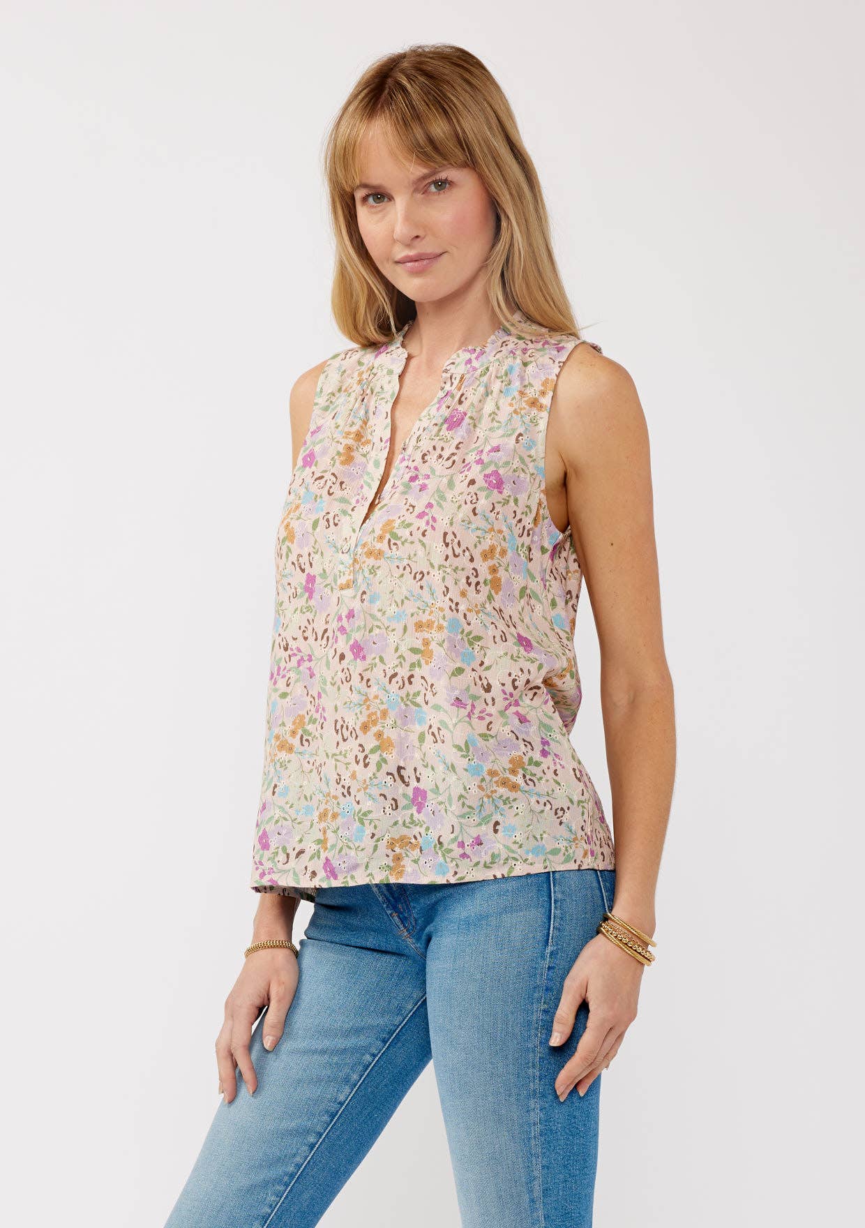 Jo Floral Eyelet Tank
