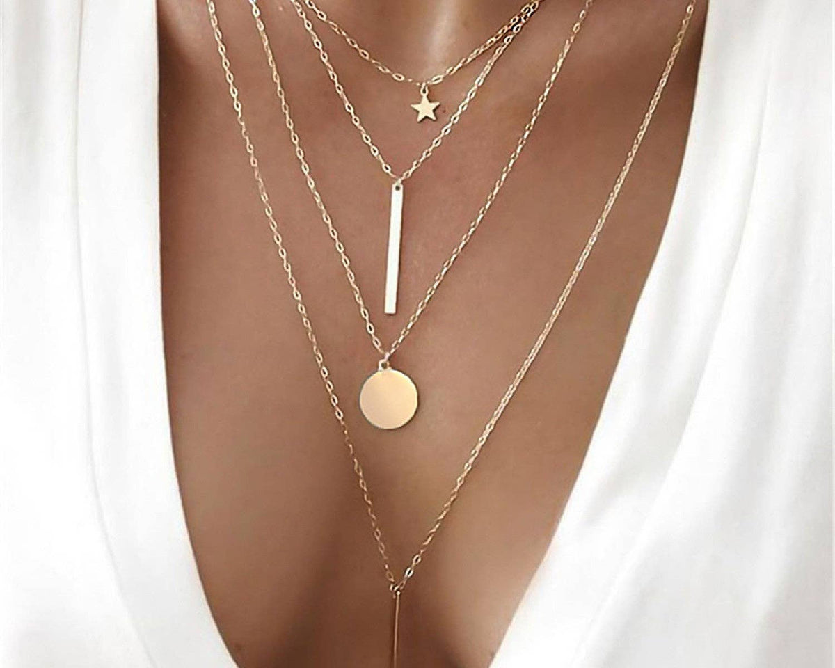 Layered Chain &amp; Charms Necklace