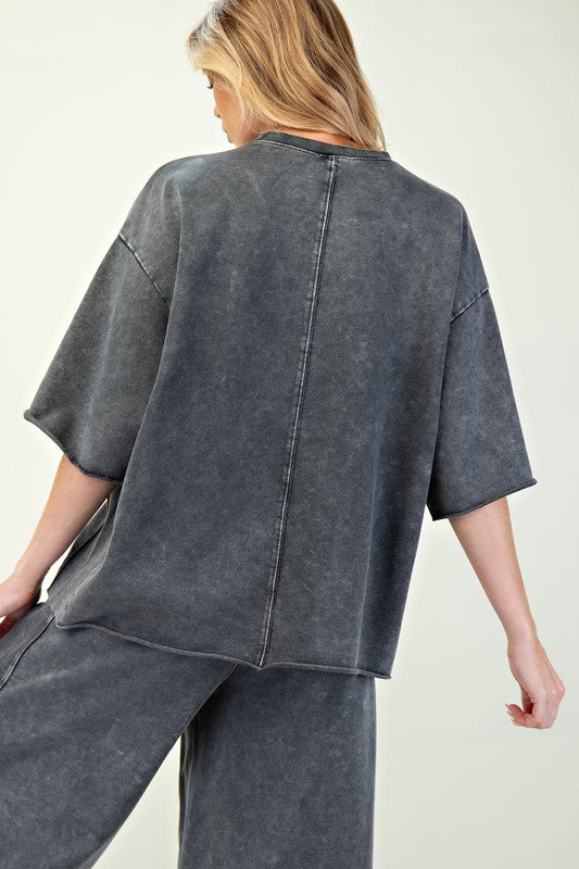 Kit Mineral Washed Terry Knit Top