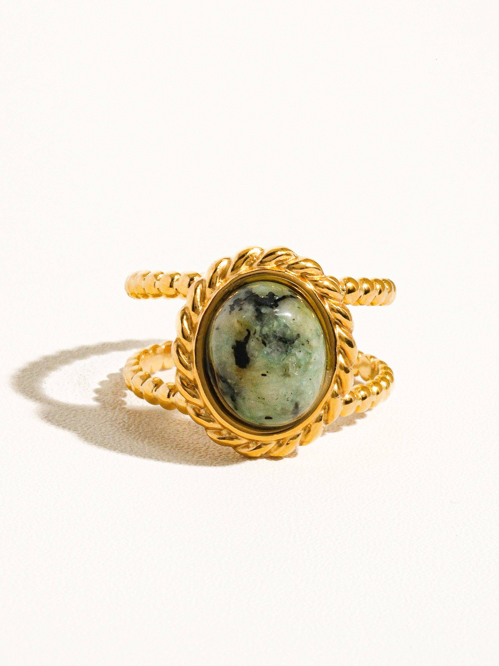 Mica 18K Gold Ring Green