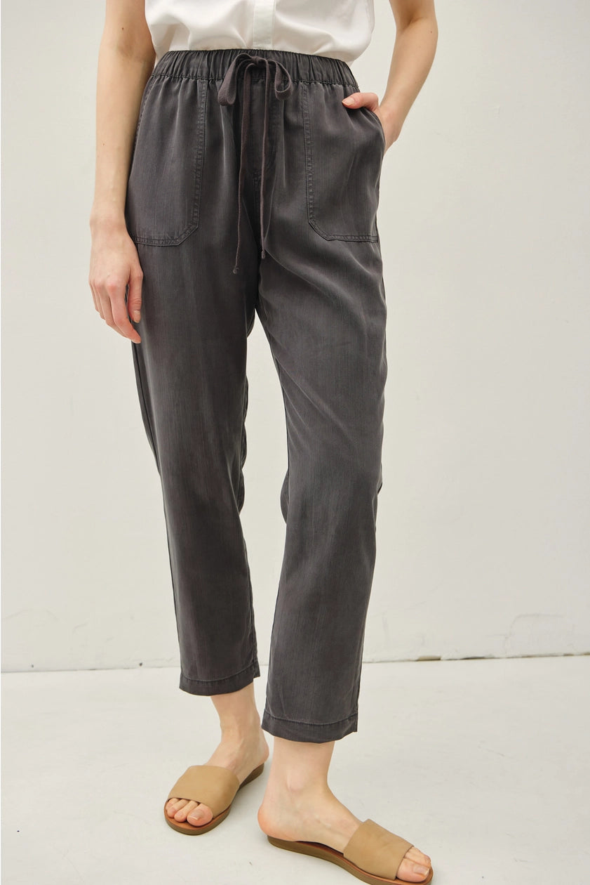 Erica Tencel Tapered Pants Charcoal