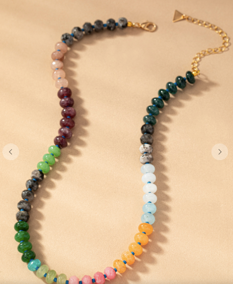 Natural Beaded Agate Necklace
