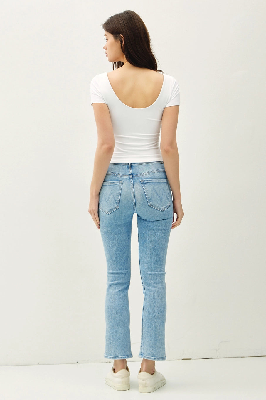 Marla Ultra Soft Double Lined Scoop Neck Knit Tee Off-White