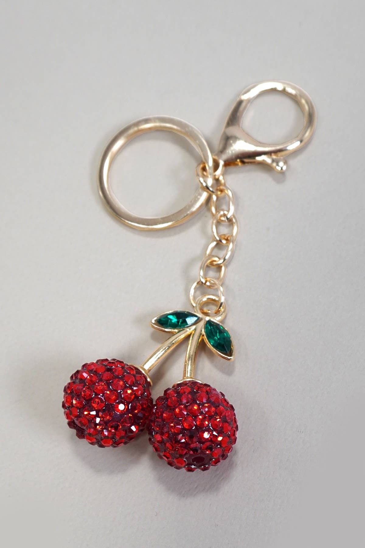 Rhinestone Cherry Bag Charm