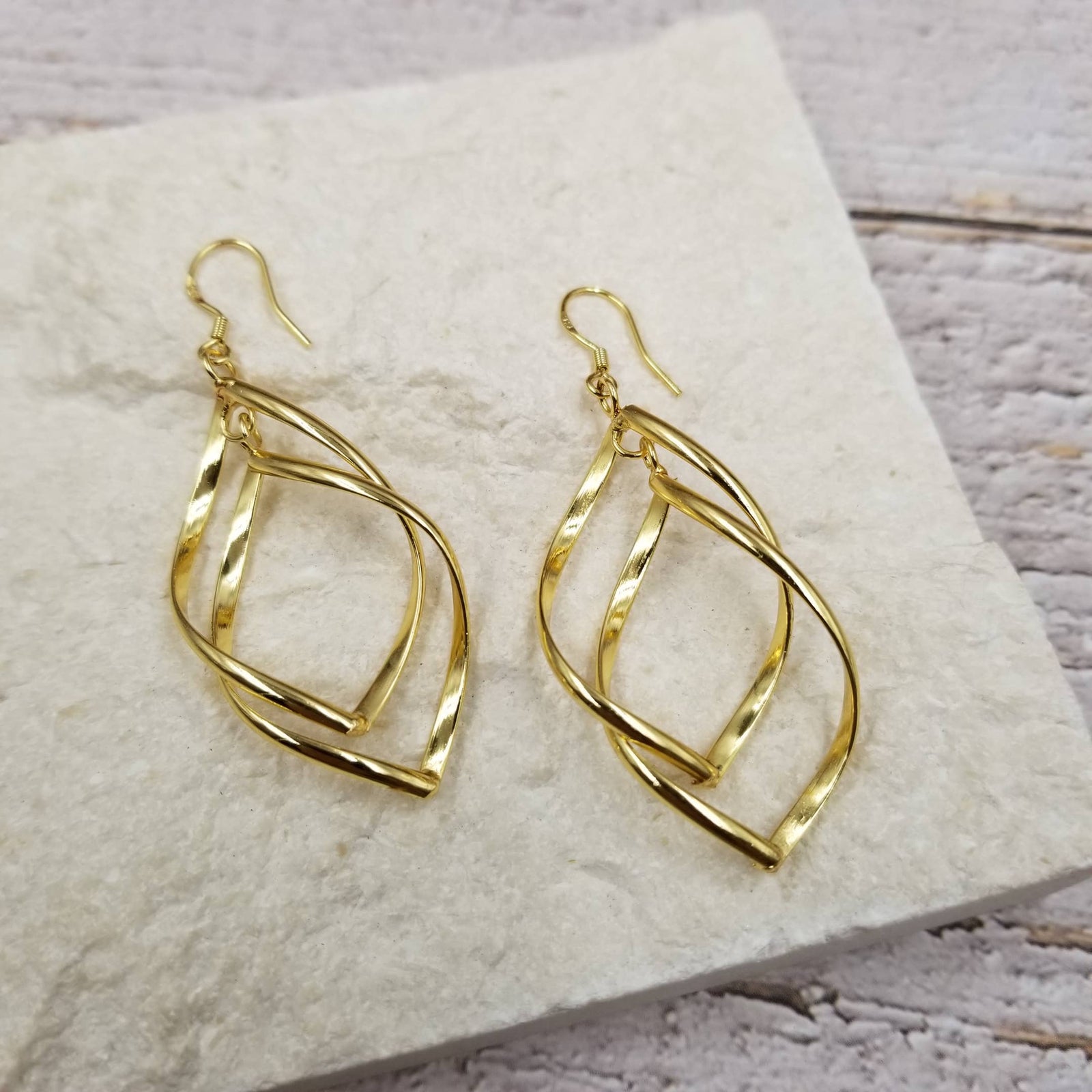 Gold Twisted Earrings
