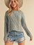Ember Cable Knit Sweater, Heather Gray