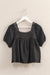 Laura Peasant Top Black