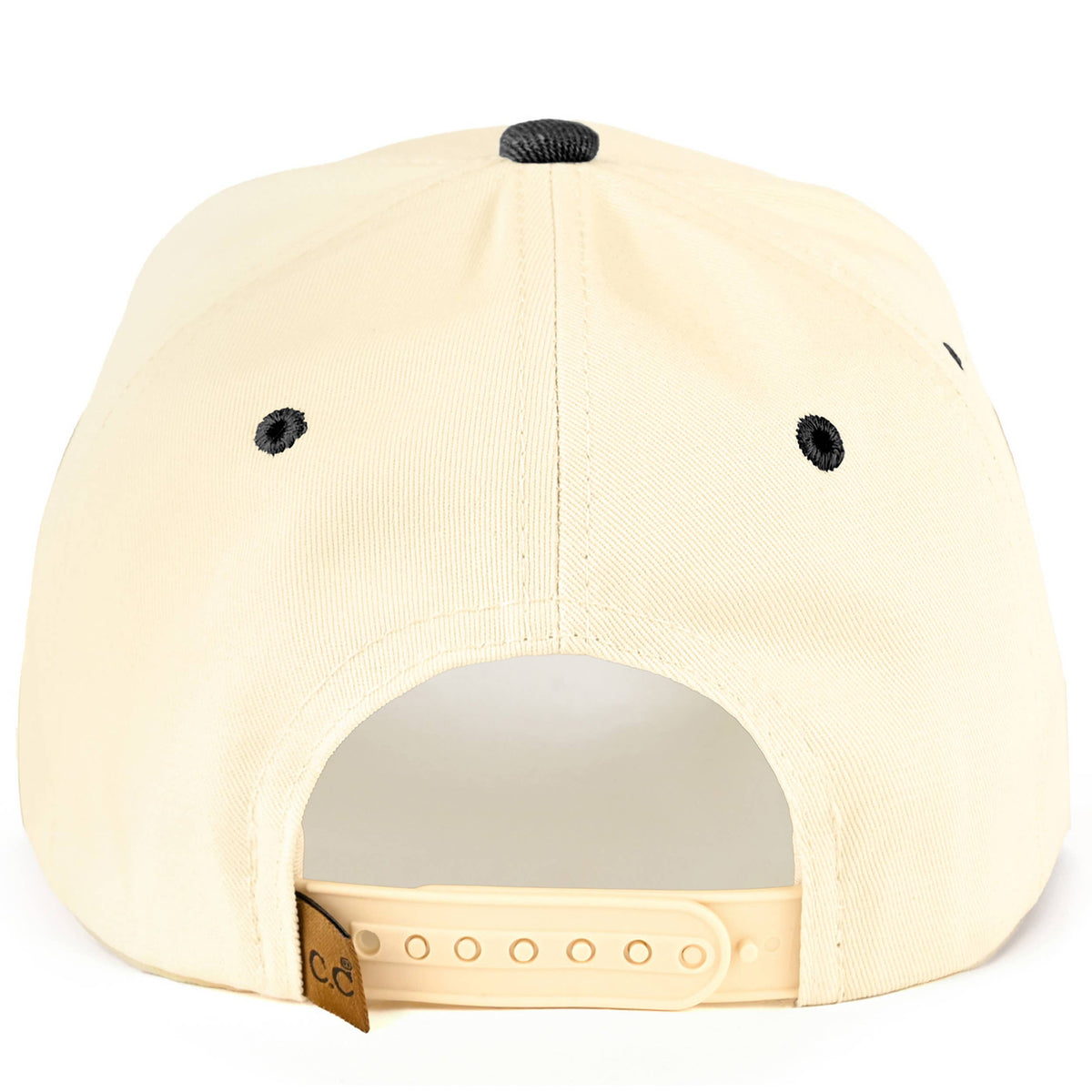 Back of a snapback hat.