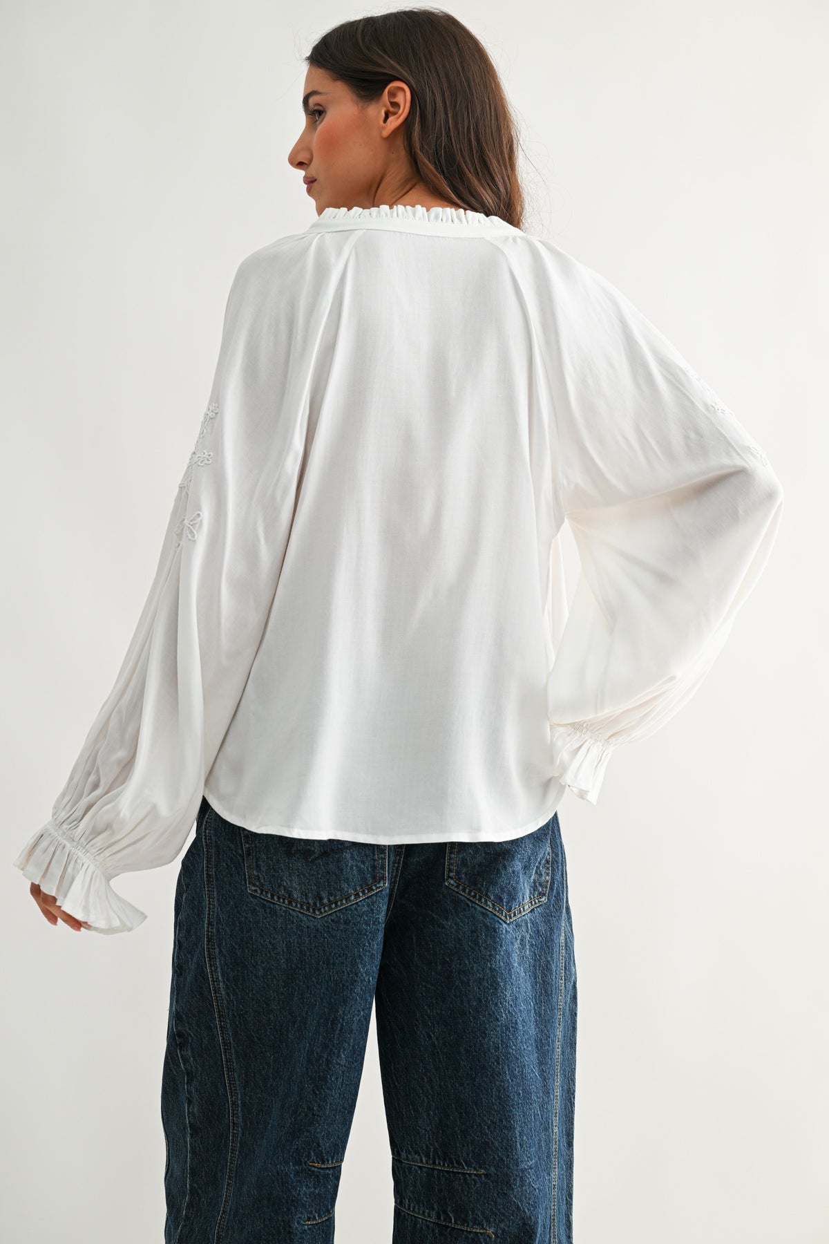 Elana Embroidered Peasant Blouse