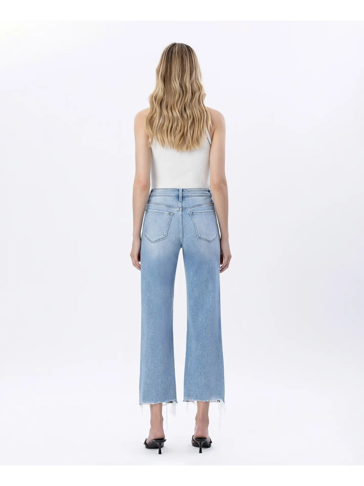 Nina High Rise Distressed Crop Jeans