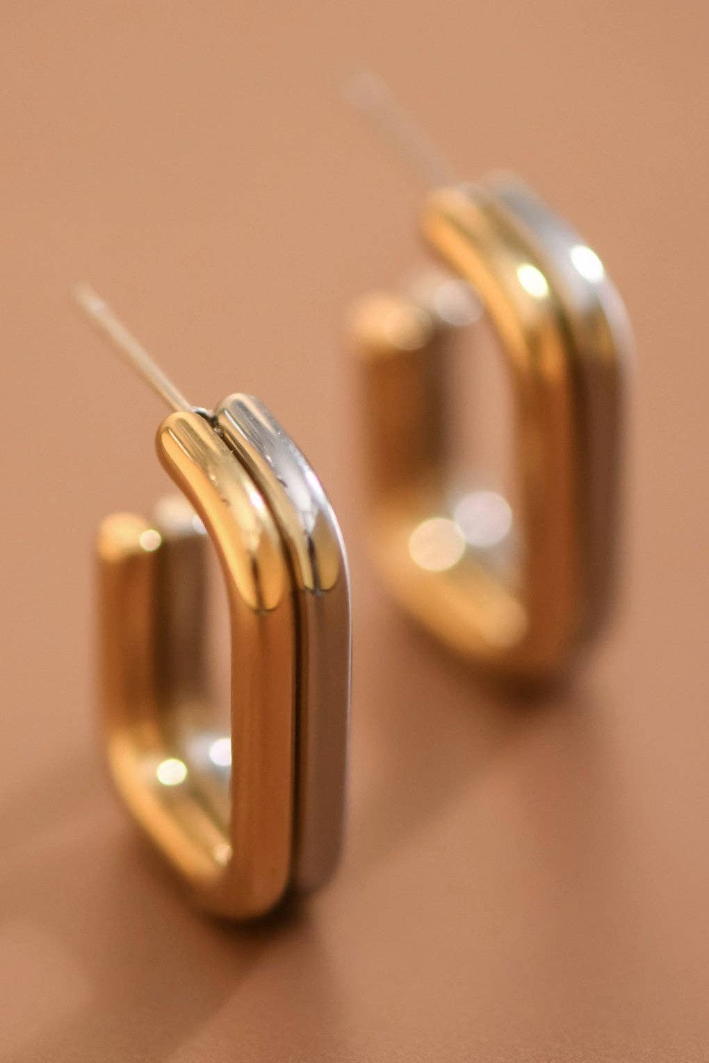 Two Tone Hoop Earrings