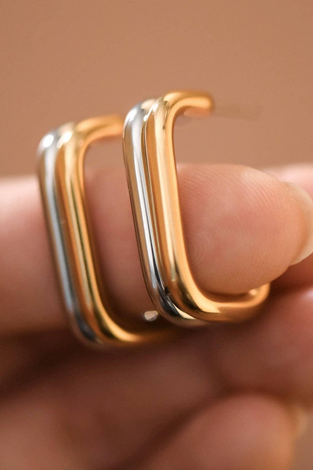 Two Tone Hoop Earrings