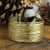 Gold Metal Thin Hammered Cuff Bracelet