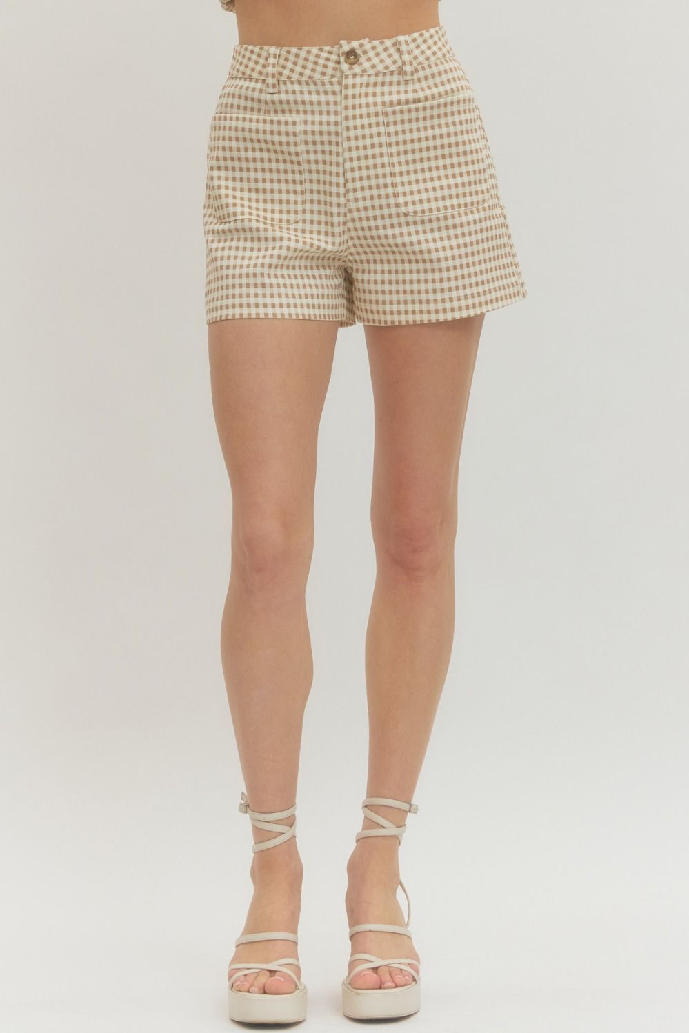 GiGi Gingham Shorts Ecru