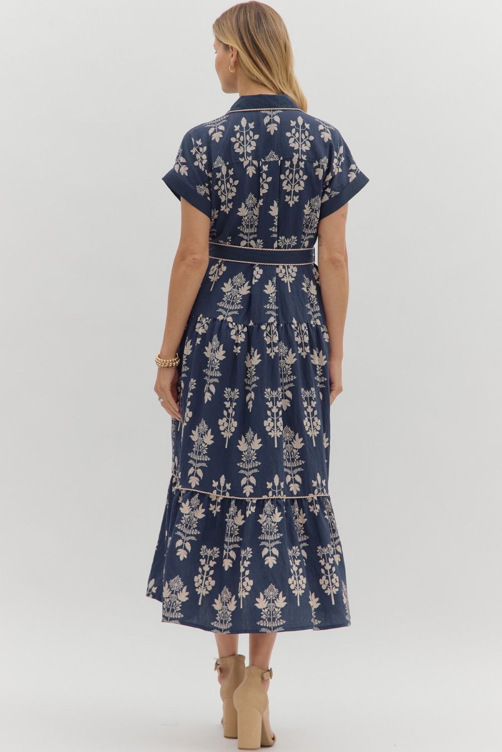 Raya Botanical Print Midi Dress