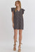 Erin Ruffle Sleeve Mini Dress, Black