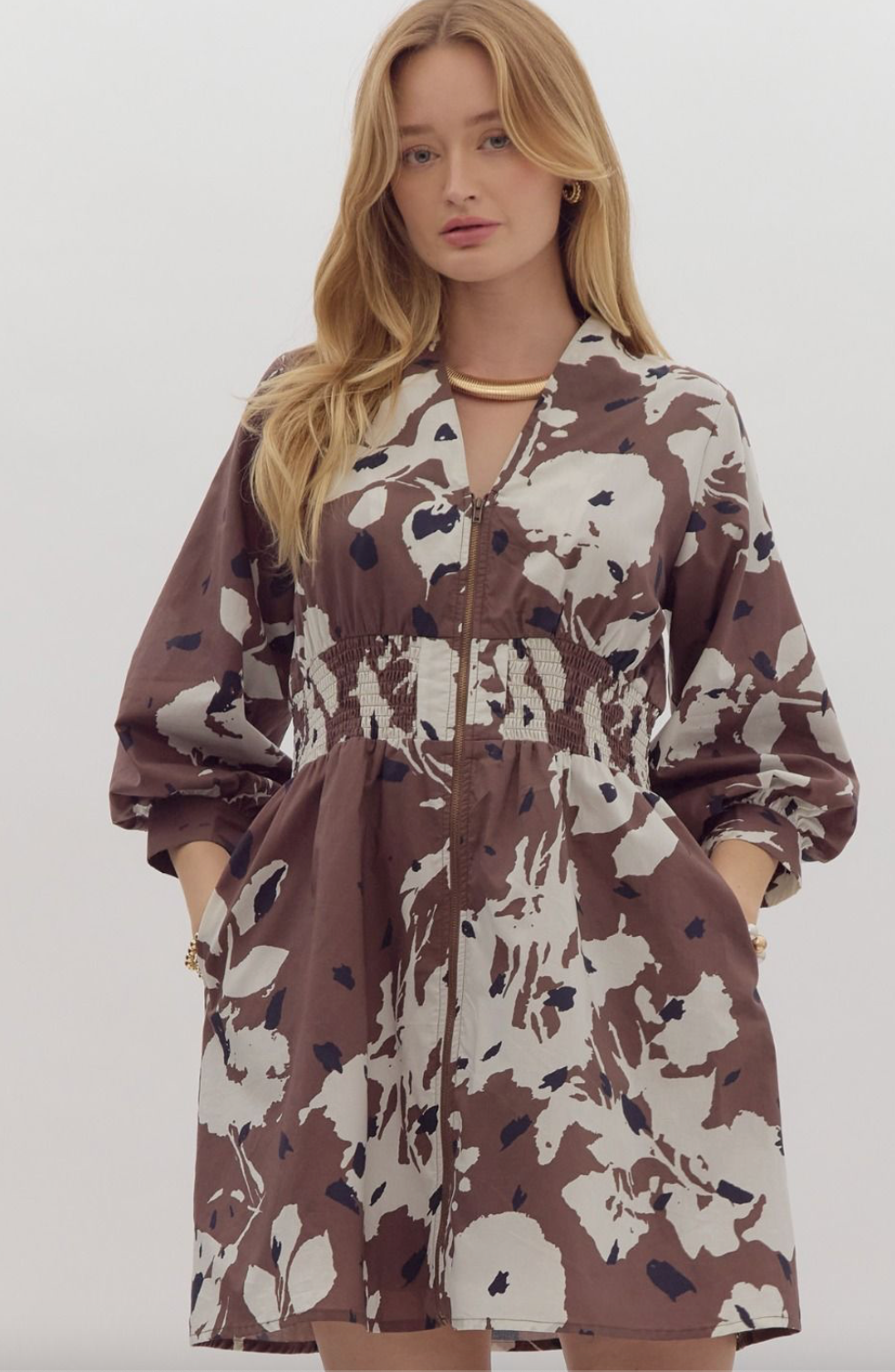 Annette Printed Poplin Dress