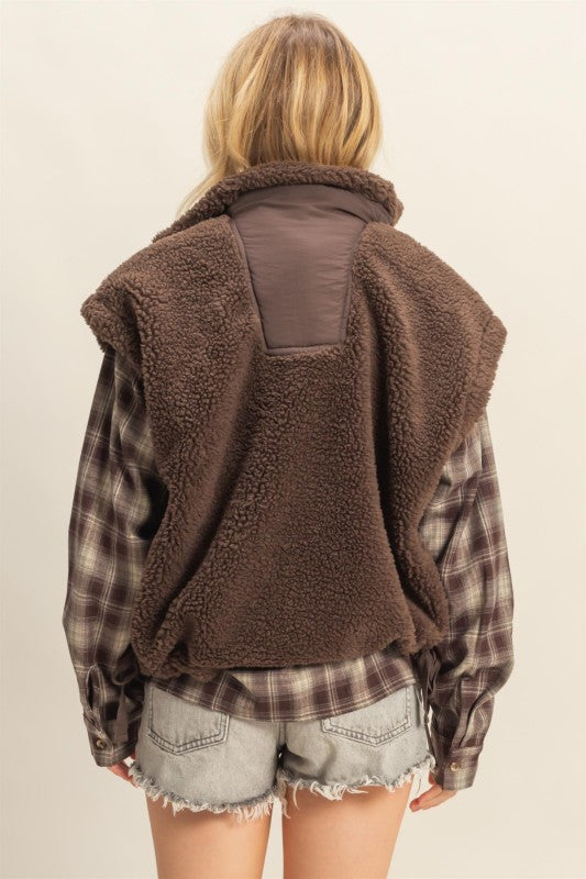 Morgan Sherpa Vest Brown