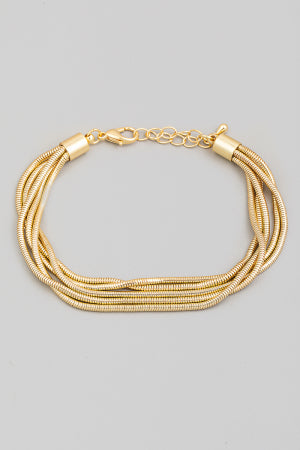 Metallic Tube  Chain Bracelet Set