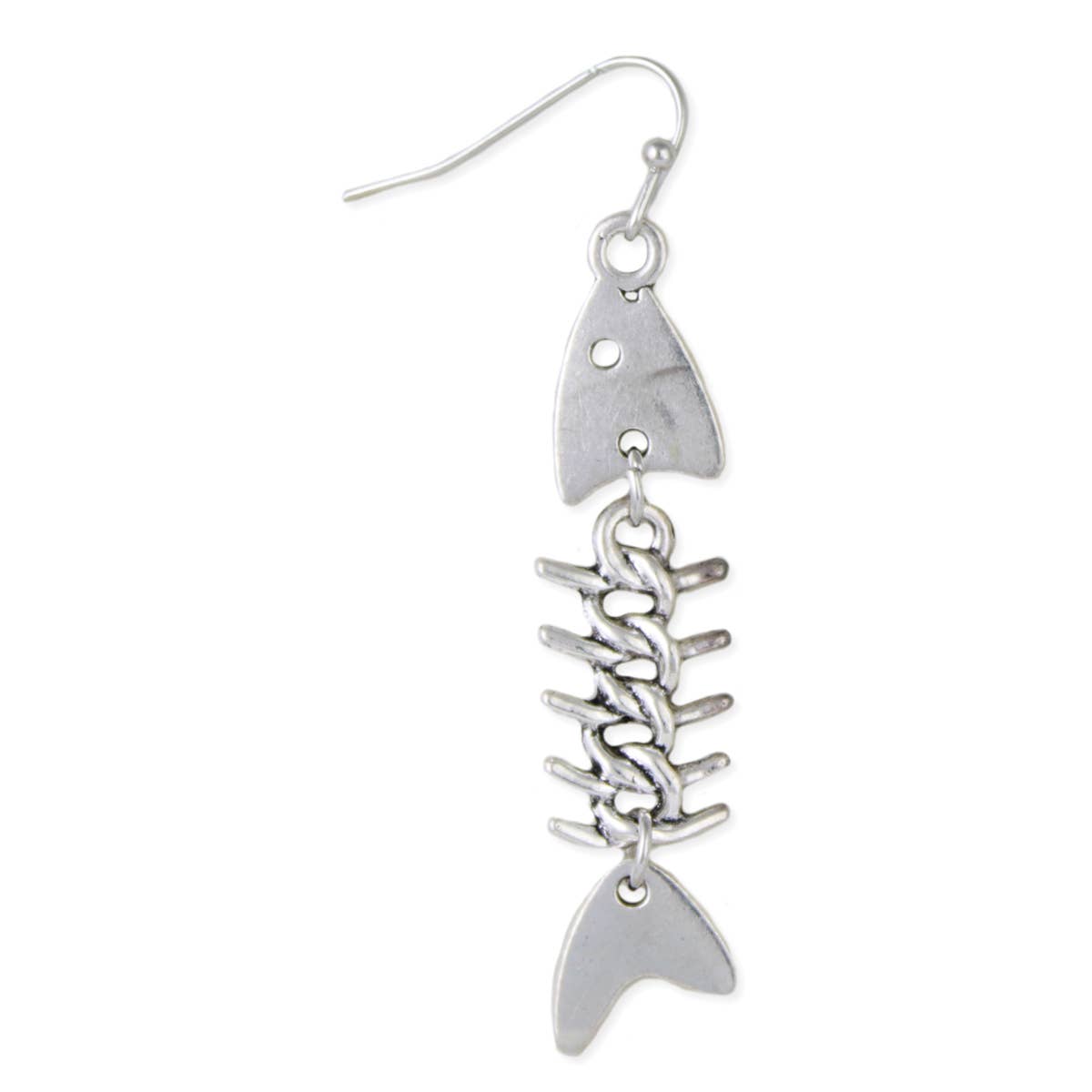 Silver Fish Bones Earrings