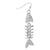 Silver Fish Bones Earrings