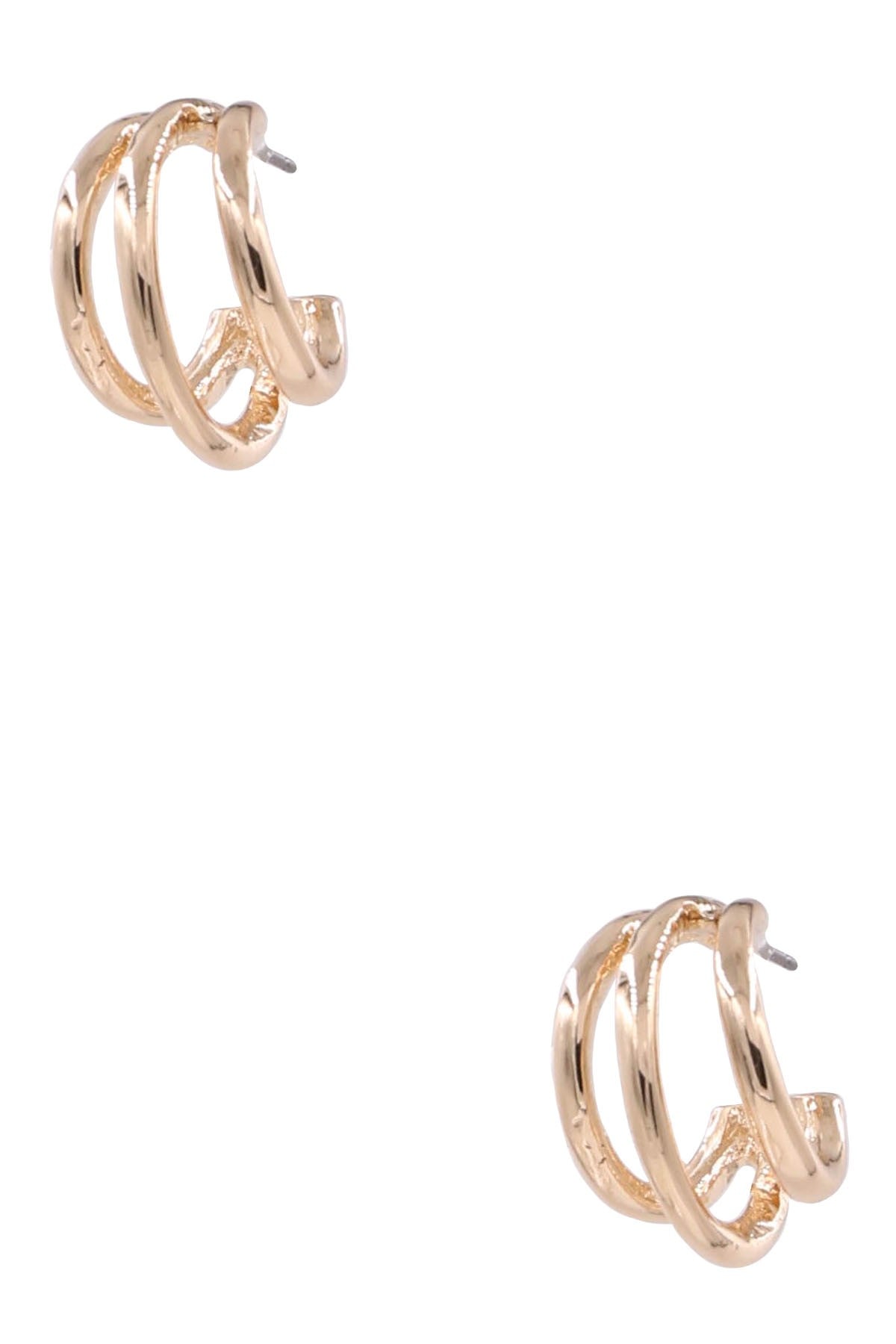 Metal Crescent Open Hoop Earrings