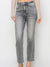 Cede H/R Crop Straight Jeans, N. Grey
