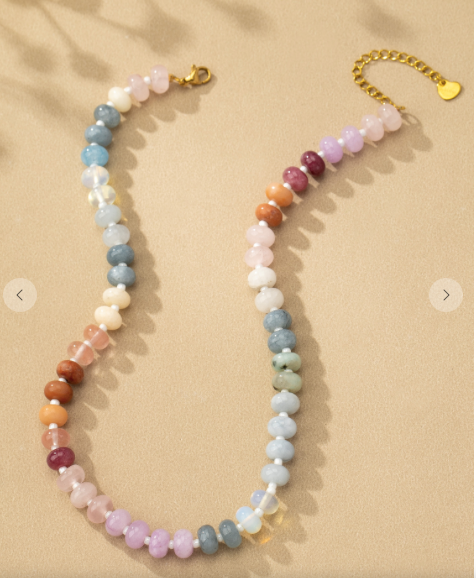 Natural Beaded Agate Necklace