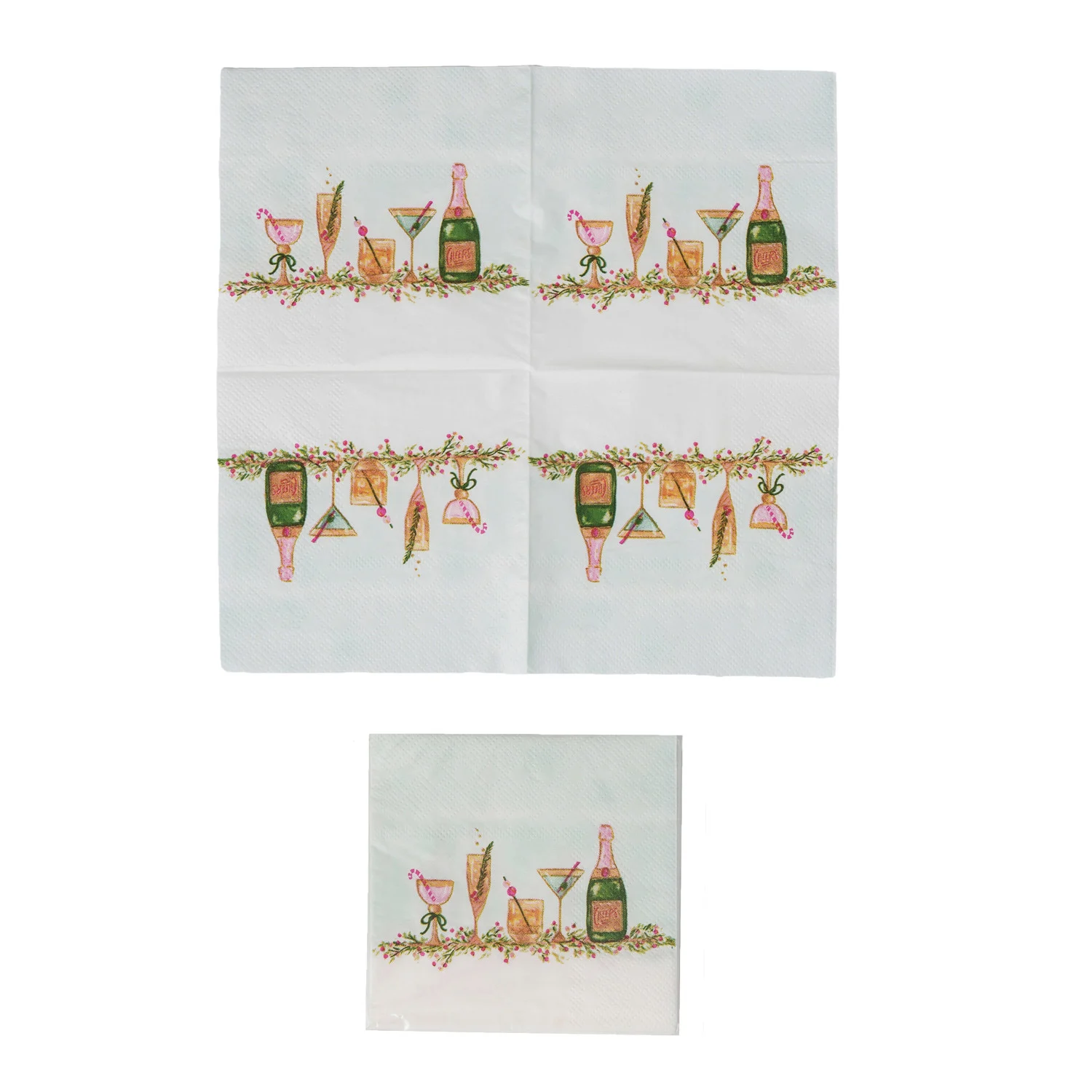 Paper Cocktail Napkins w/Holiday Cocktails (50 pc)