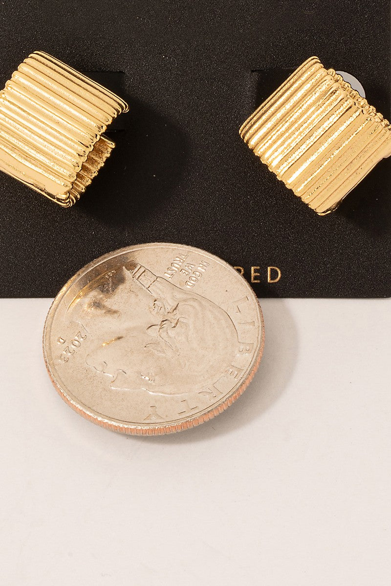 Gold Dipped Wide Circle Hoop ER, Silver