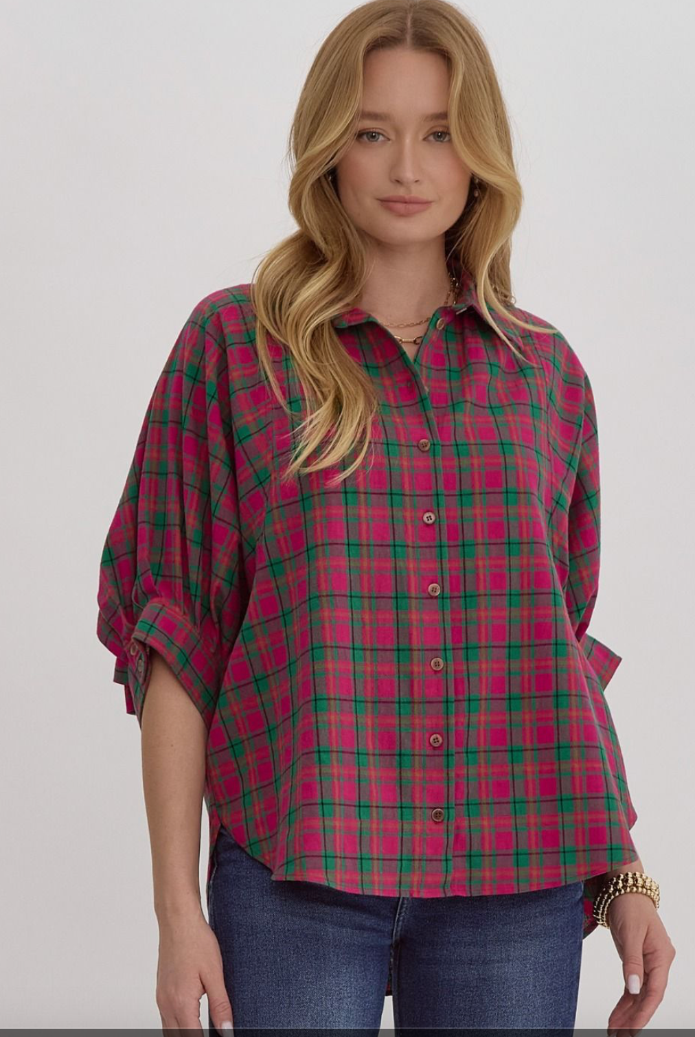 Oversized plaid shirt womens best sale