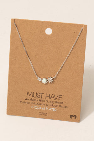 Gold Dipped Mixed Mini Charms Necklace, Silver