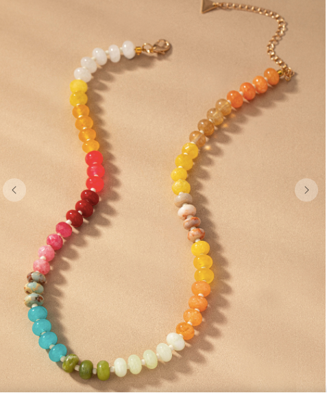 Natural Beaded Agate Necklace