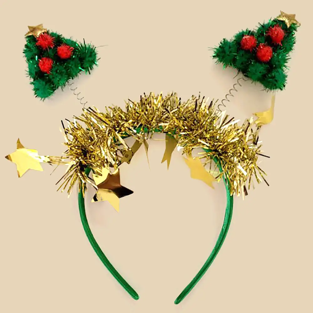 Christmas Tree Pointed Star Tinsel Party  Headband