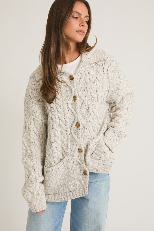 Shanda Oversized Cable Knit Cardigan