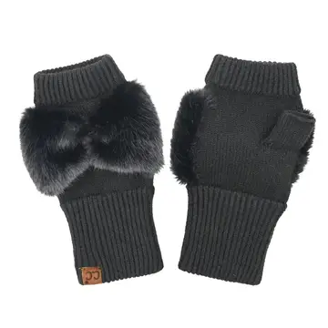 Faux Fur Fingerless C.C. Gloves