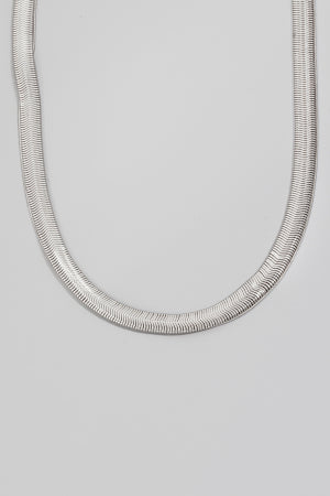 Metallic Snake &amp; Rope Chain Necklace, Silver