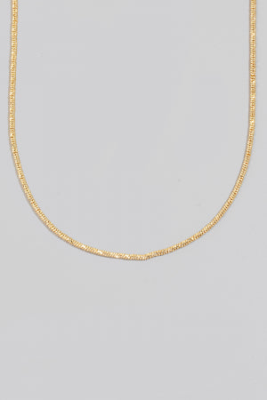 Metallic Textured Rope Chain Necklace, Gold