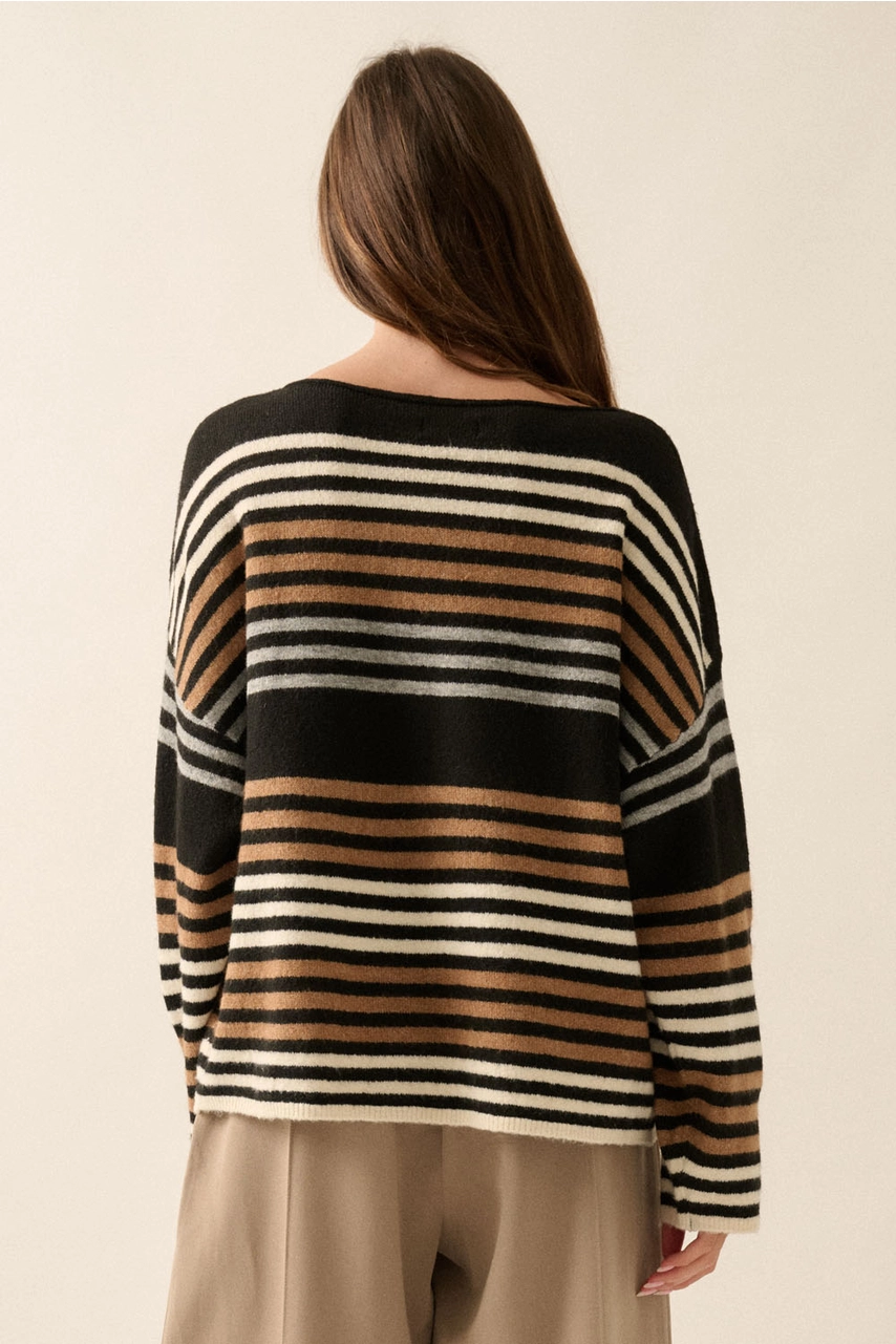 Maud Multicolor Striped Boatneck Sweater