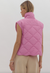 Millie Quilted Snap Up Vest, Bubble Gum