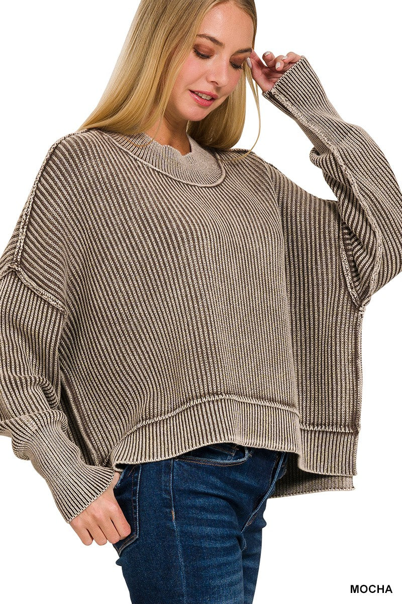 Janey Washed Cropped Sweater