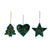 Cotton Velvet & Glass Bead Heart,Star & Tree