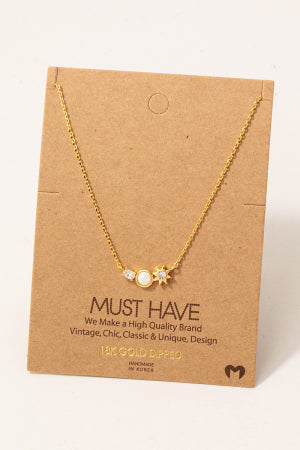 Gold Dipped Mixed Mini Charms Necklace, Gold