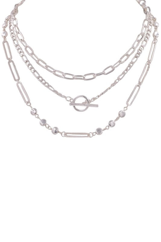 Multi Layered Metal Chain Necklace