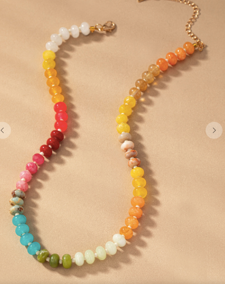 Natural Beaded Agate Necklace