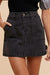 Maya Cargo Denim Mini Skirt, Black