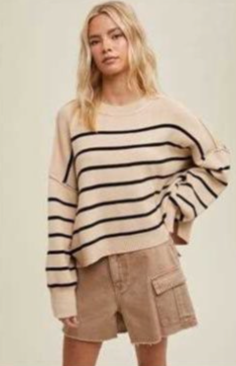 Jerri Striped Crop Sweater