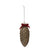 Glass Pinecone Ornament w/Glitter & Red Bow