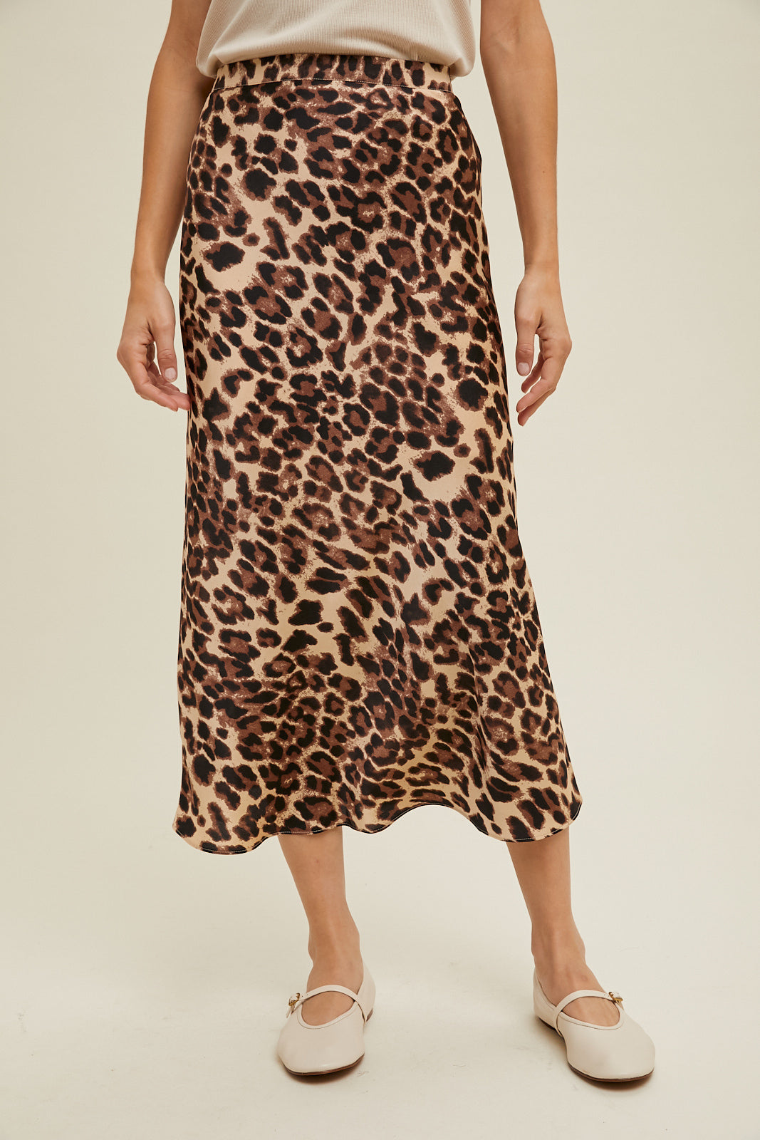 Athena Leopard Midi Skirt