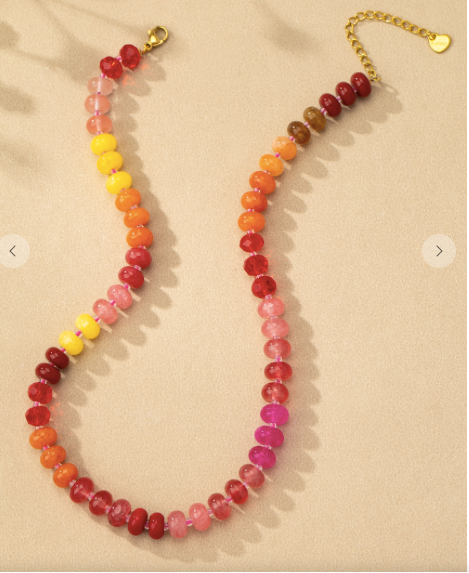 Natural Beaded Agate Necklace